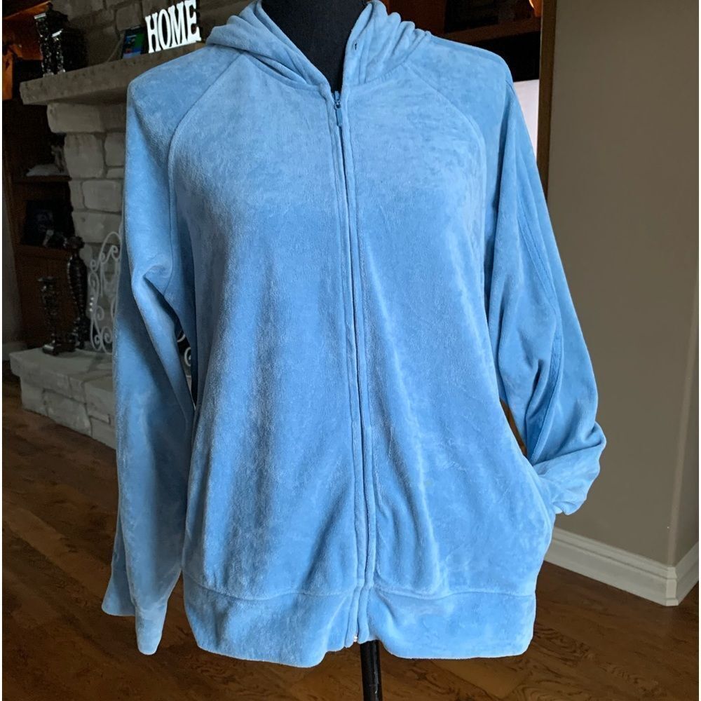 Pro Spirit Light Blue Velour Track Jacket‎
